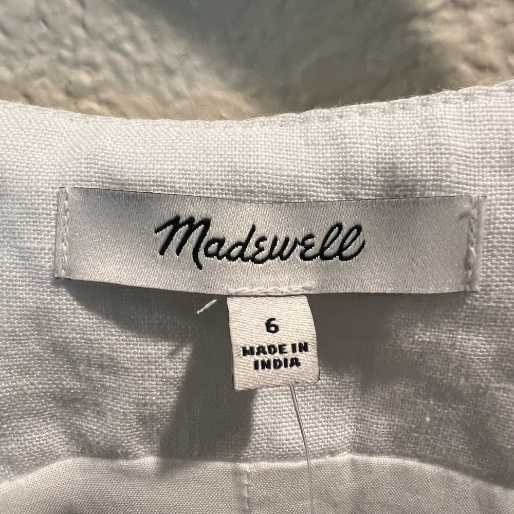 Madewell 100% Linen Scoopneck Cutaway Vest white size 6 - Picture 5 of 9